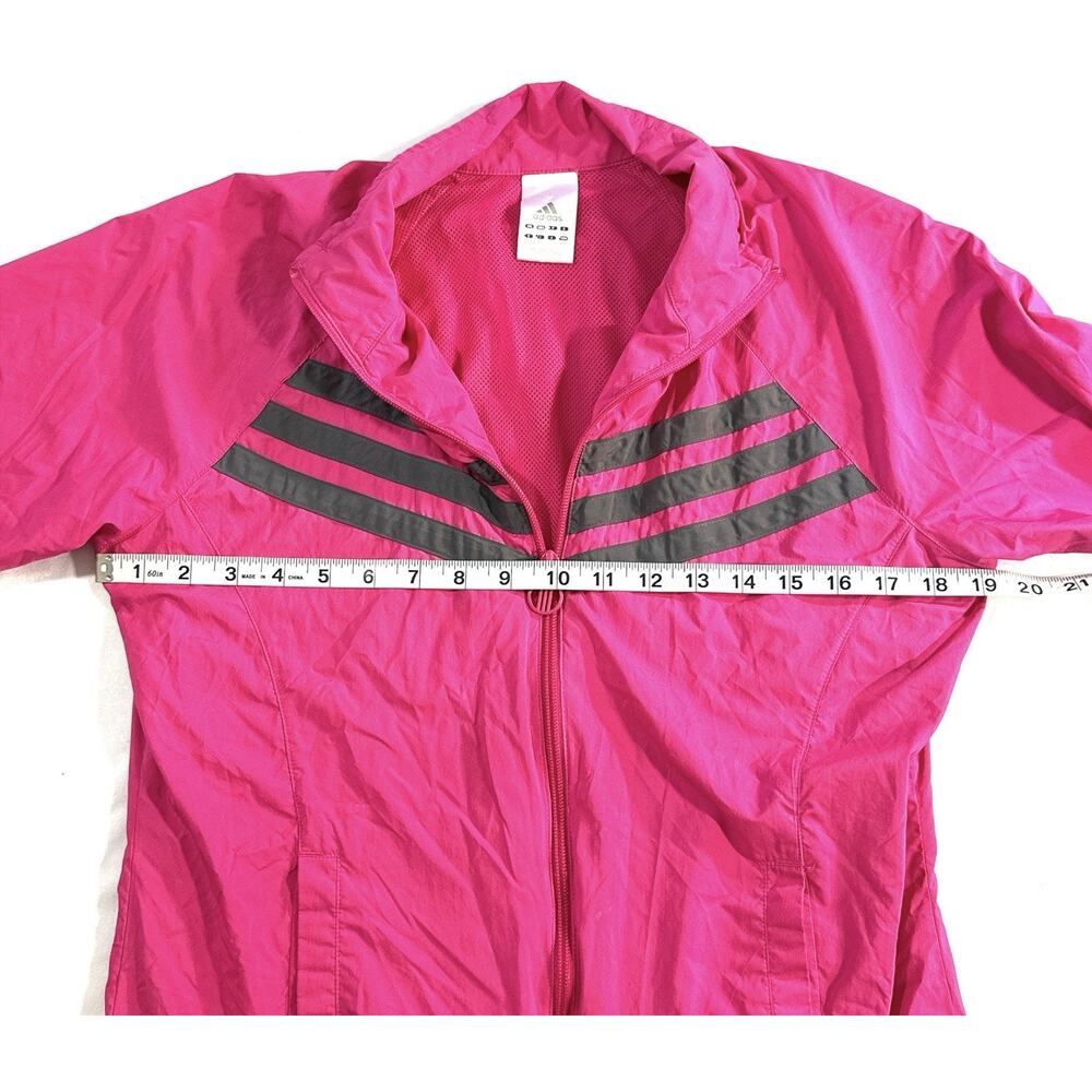 Adidas Women’s Pink Windbreaker Jacket Size M Mesh Lined Zip Front Retro - Picture 5 of 11